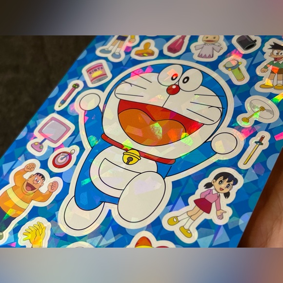 Hotto Motto Doraemon Sticker Sheet Holographic Shiny Japan Exclusive Official - Picture 6 of 6